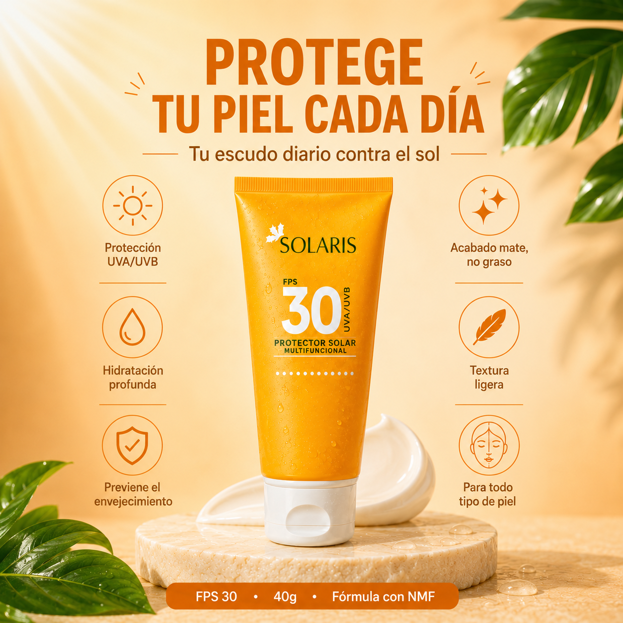 Protector Solar Solaris FPS 30 – UVA/UVB Toque Seco
